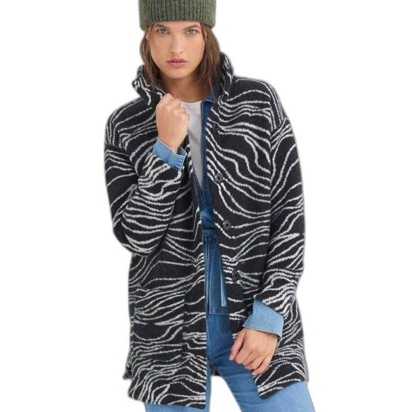 MAEVE Anthropologie Zebra Knit Oversized Coat Cardigan XS Lambswool Blend - Picture 1 of 11